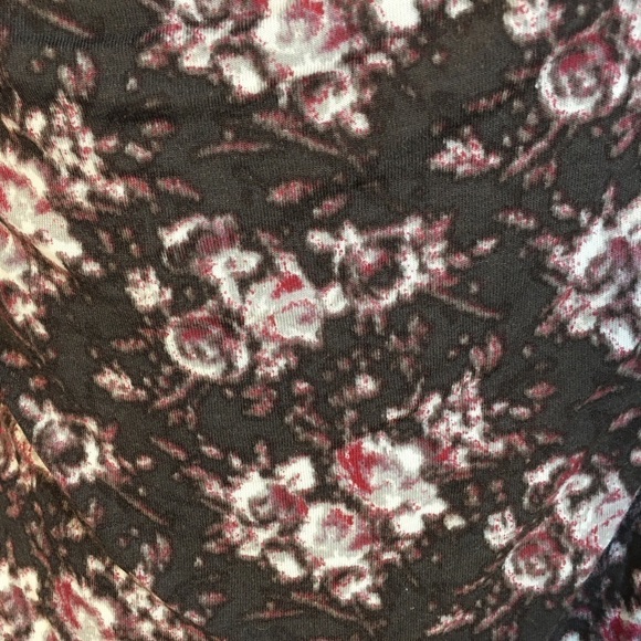 French Connection Gray Long Sleeves Front Drape  Back Tie Floral Blouse Size S - Picture 8 of 15